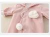 2025 Korean Style Cartoon Hooded Romper for Baby Girls - Cute Autumn Long Sleeve Jumpsuit