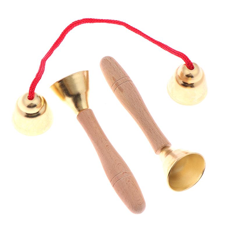 1 Par de Brinquedo de Instrumento Musical Infantil Sino com Cordas/Cabos Instrumento Montessori Orff Brinquedo de Aprendizagem Musical para Jardim de Infância