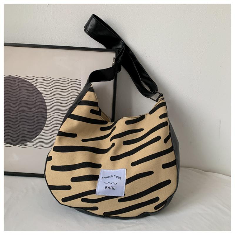 Small Bag Women's Large Capacity Shoulder Bag Zebra Crossbody Bag Canvas Tote Bag