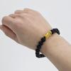 Obsidian Bihu Prayer Beads Wealth Bracelet with 8mm Pouch