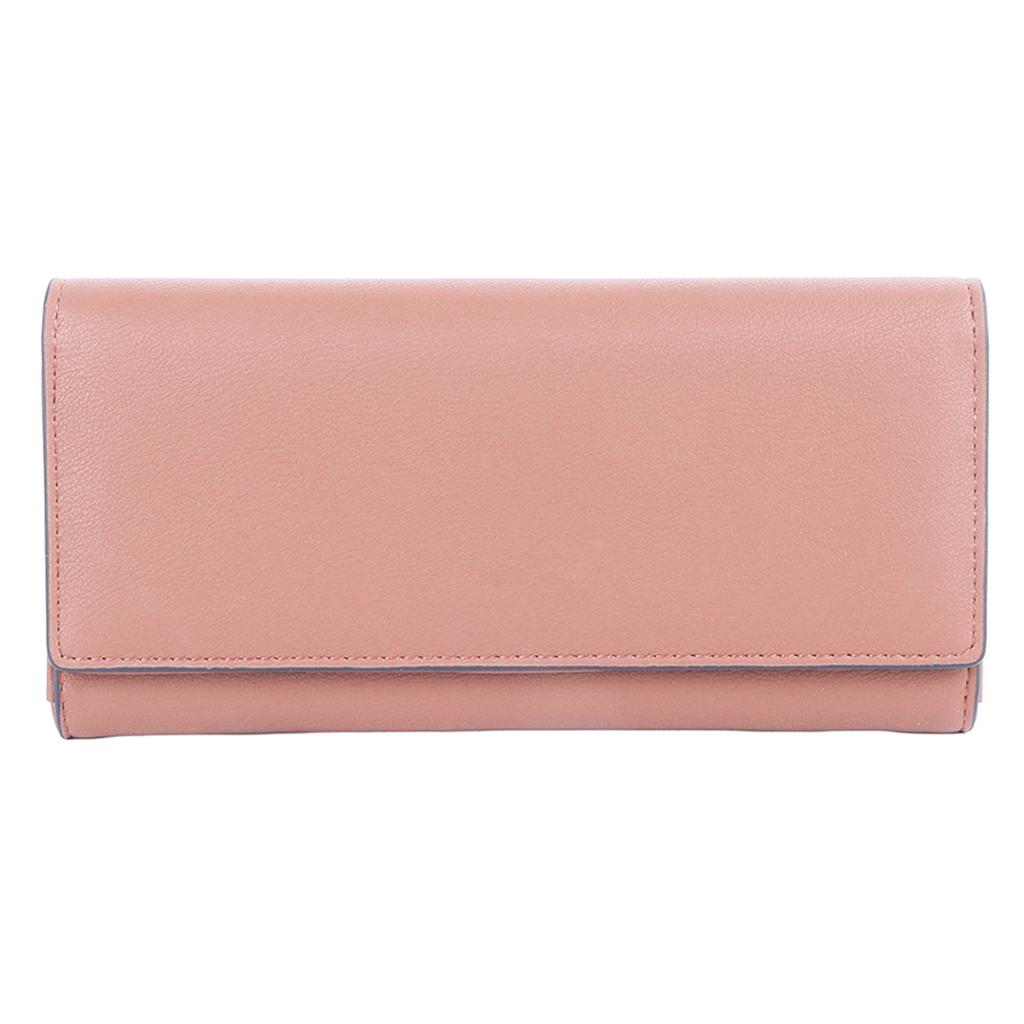 Women Long Wallet Large Capacity PU Leather Fashionable Lady Purse for Bills Cards Coins Lotus Root