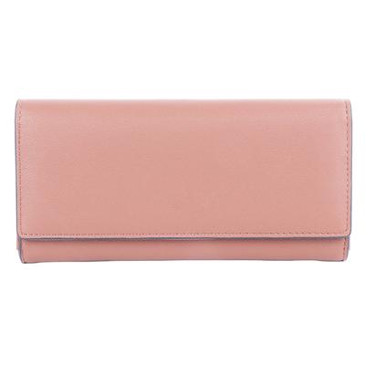 Women Long Wallet Large Capacity PU Leather Fashionable Lady Purse for Bills Cards Coins Lotus Root