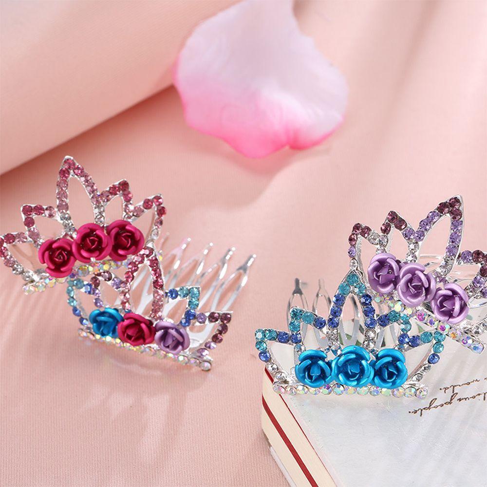 Rose Flower Girls Fashion Hair Accesories For Girls Kids Gift Hair Jewelry Crown Hairpin Hair Comb
