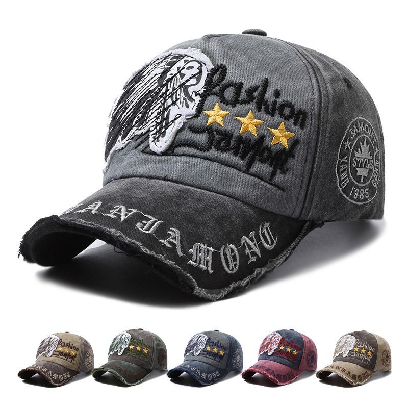 Baseball Cap Men'S Retro Washed Retro Letter Embroidered Cap Outdoor Sports Sun Protection Sun Hat Children