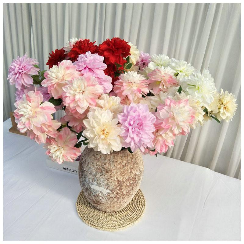 Faux Long Stem Dahlia Bouquet For Wedding Centerpiece And Living Room Decor