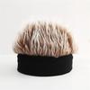3 Colors,Sporty Prank Hat] Fun Costume Party Accessory,Sporty Short Hair Prank Hat With Gray Fluffy Wig,Black And White Headband