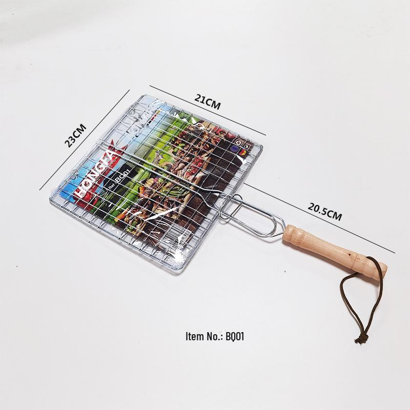 Heavy-Duty Electroplating BBQ Clip for Grilled Fish & Hamburgers - Outdoor Square Grill Tool