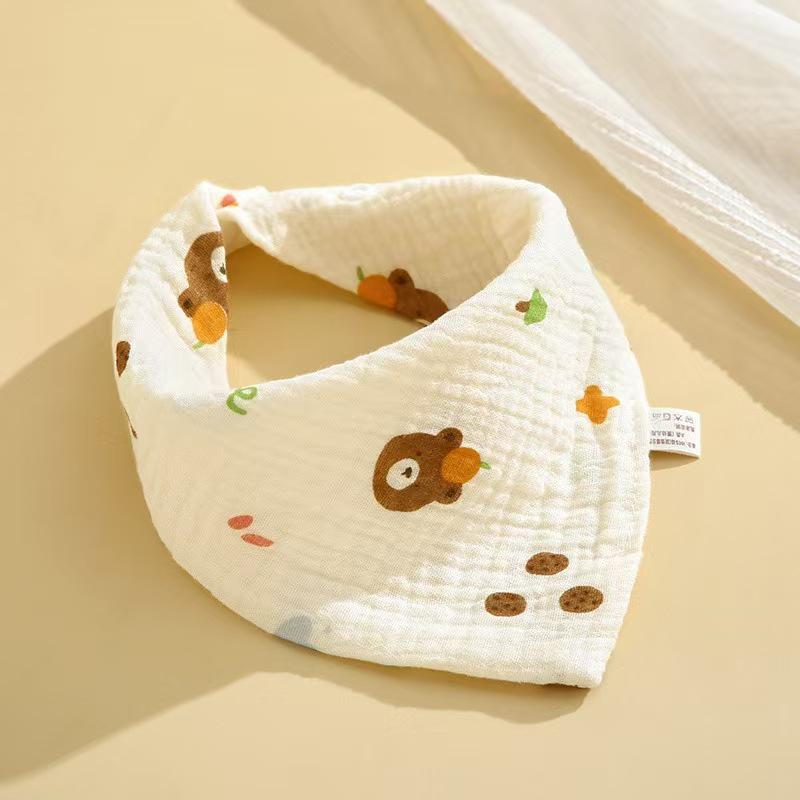 Plant-Dyed Pure Cotton Baby Bib - Unisex Newborn Gauze Drool Bib
