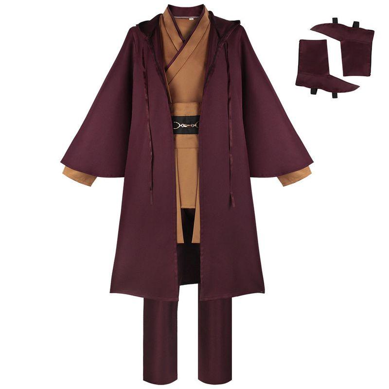 Halloween Cosplay Costume Star Wars Obi-Wan Jedi Knight Cosplay Costume Stage Performance Costume