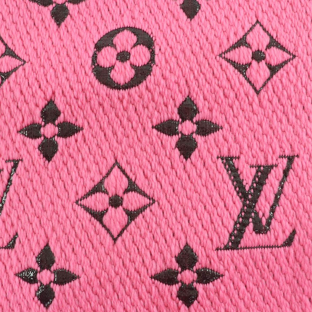 Excellent LOUIS VUITTON Scarf Escalp Logo Mania Shine Virgin wool Women M76070 Used