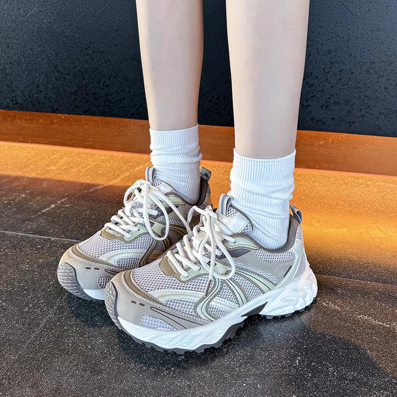Breathable mesh platform dad shoes women's 2025 summer new versatile casual sports shoes ultra-light mesh sports shoes