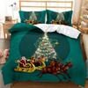 Christmas Duvet Cover Set Holiday Twin Bedding Set with Santa Print for Kids Teens Double Queen King Size Polyester Qulit Cover