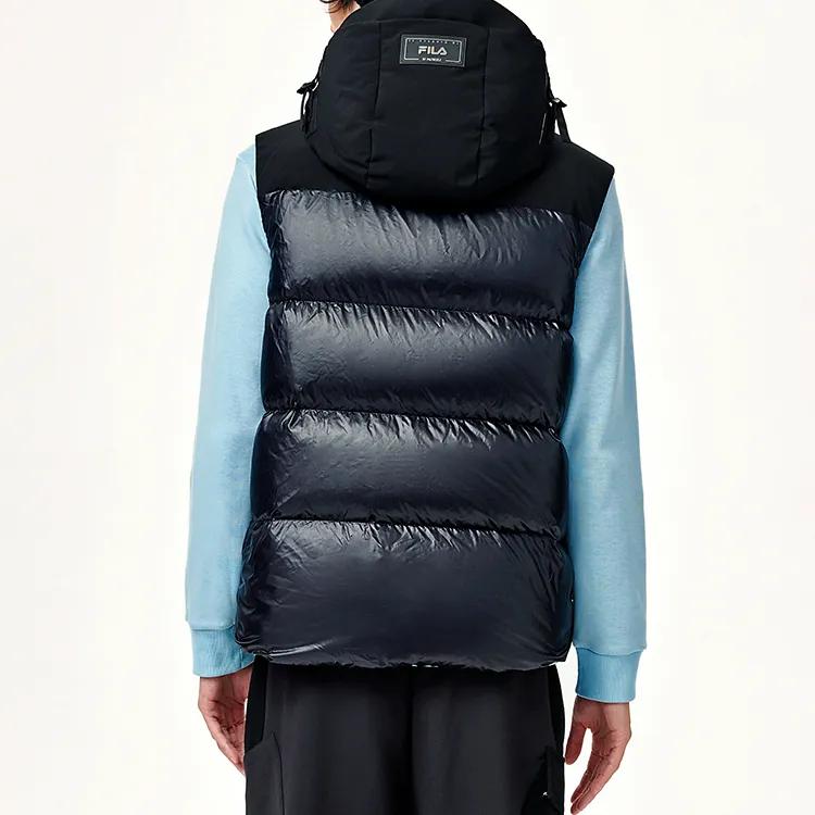 FILA Down Vests Men's Jet Black Hooded (Non-detachable) Moderate Other (Unisex) Down Vests F11M148906F BK