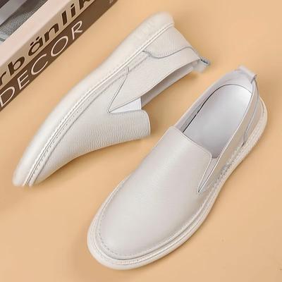 Neue Schuhe für Herren Echtleder Freizeitschuhe Flache Skateboard-Schuhe Bequeme Weiche Rindsleder Slipper Loafer