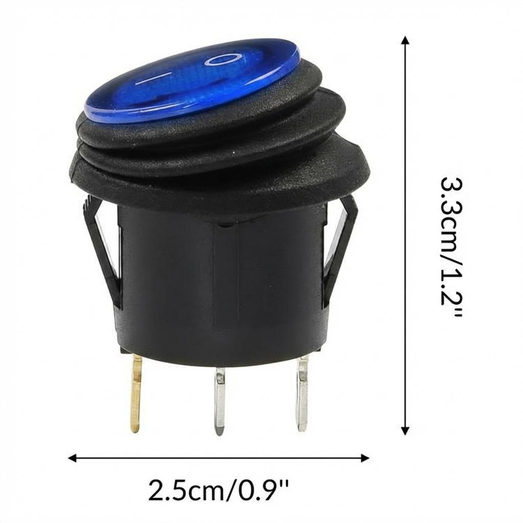 5Pcs/Set Waterproof Rocker Round Switch Toggle Red Blue LED Light Car Auto Boat Dash ON/OFF SPST Button Luminescence Accessories