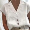 2023 Summer Hot-Selling Women's Casual Loose Fit Cotton-Linen Button-Up Shirt