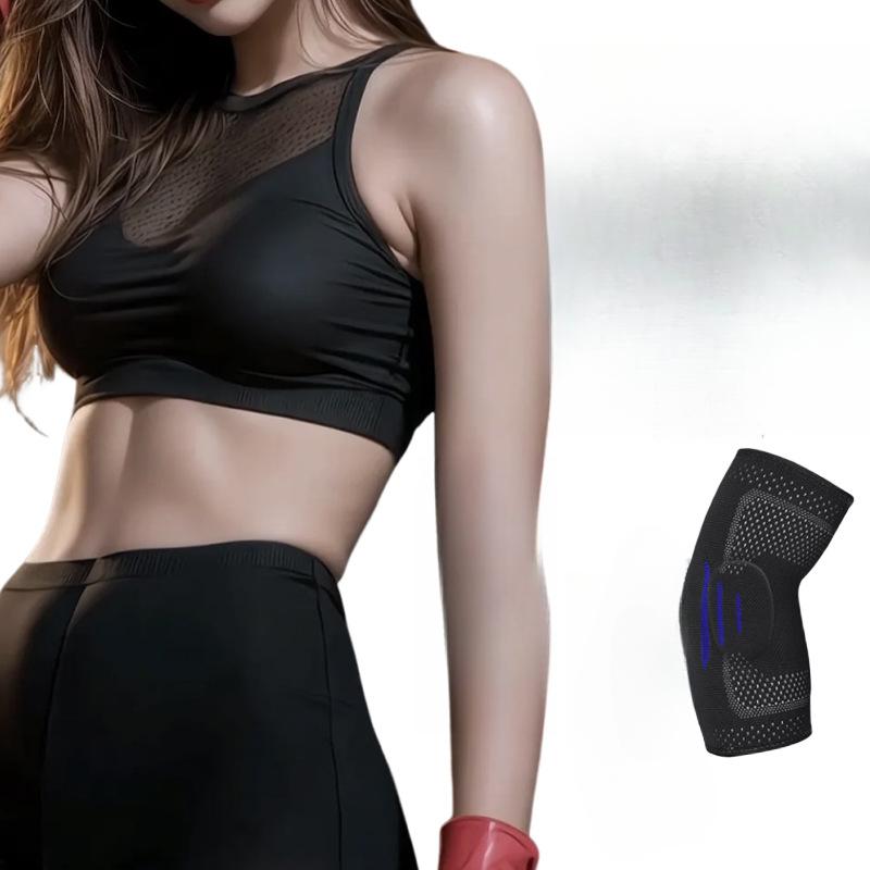 

Sports Elbow Pads Knitted Silicone Skiing Running Basketball Fitness Sports Pressurized Warm Nylon Elbow Pads Protector L