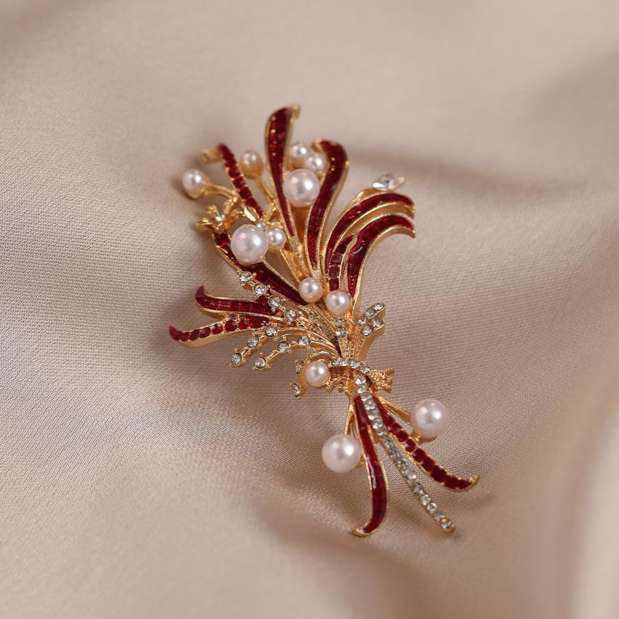 Брошь  Жемчужная ветвь  Премиальный цветок Высококлассная женская брошь Роскошный темпераментный аксессуар-булавка для пальто