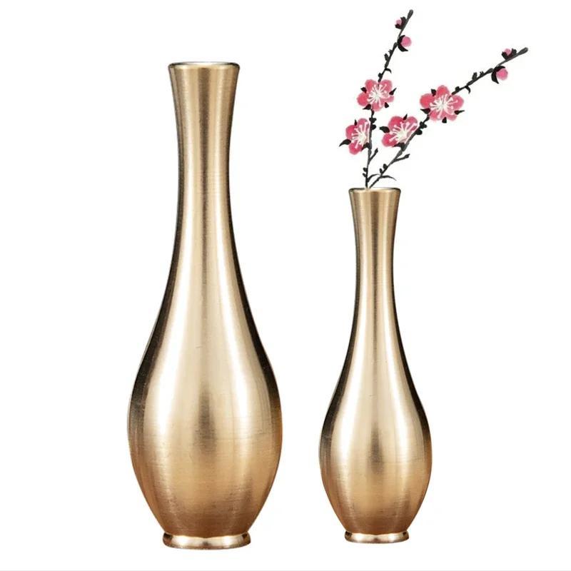 Mini Vase Gold Home Decor Living Room Decoration Antique Vase Tall Unique Flower Nordic Vase Suitable Household Desktop Decor