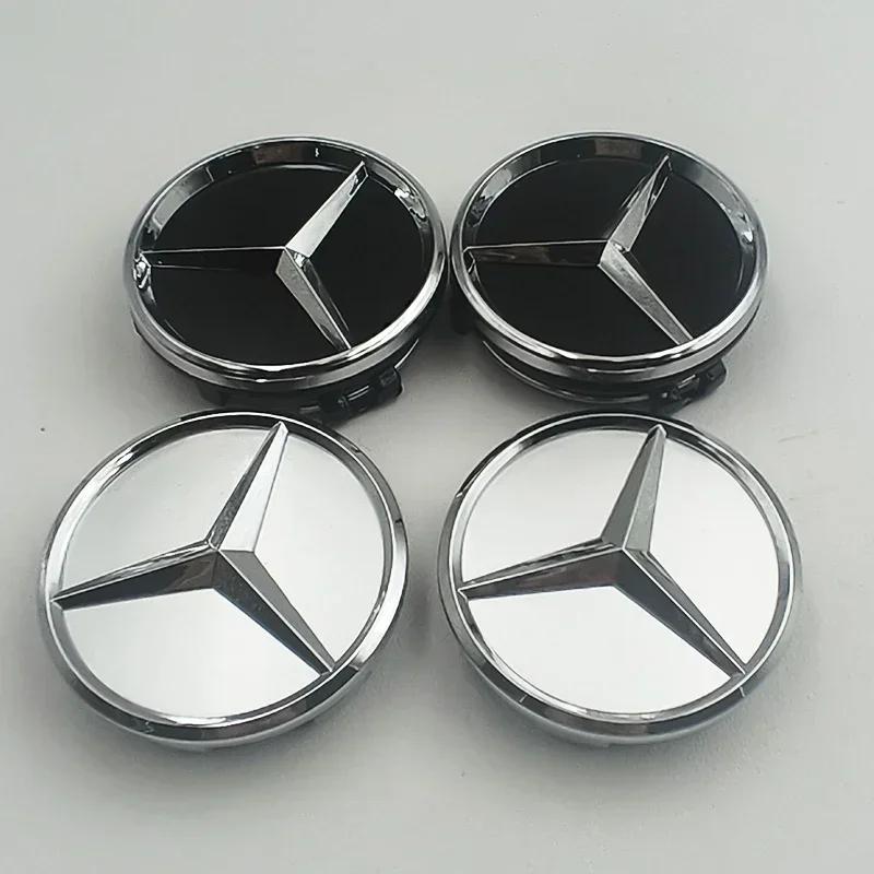 Heißer Autoaufkleber 4 Stück 60 mm Felgendeckel Radnabendeckel für Mercedes Benz A B C E S CLA CLS GLK ML GLA GLB GLC GLE Zubehör