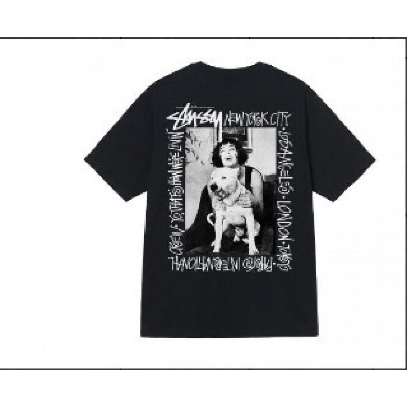 Camiseta Casual de Manga Corta para Hombre de Algodón con Estampado de Letras Corte Holgado Estilo Streetwear