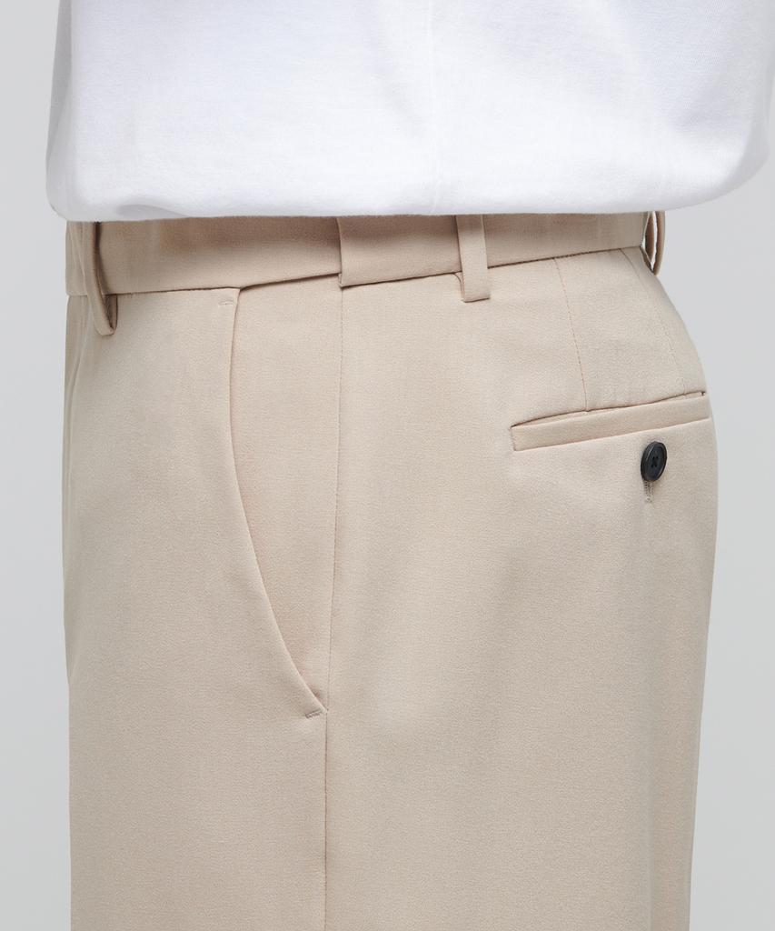 Musinsa Standard Lightweight Semi-Wide Hidden Elastic Waist Slacks [Beige]