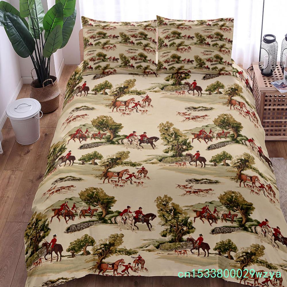 Retro Cowboys Camou Duvet Cover Set King Queen Double Full Twin Single Bed Linen Set