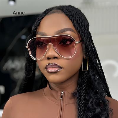 Oversized Square Shield Sunglasses Women Luxury Butterfly One-Piece Sun Glasses Big Frame Ladies Eyewear Gafas