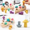 Concentration Wooden Mushroom Grip Training Toy Children Learning Coordination