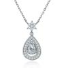 New Water Drop-shaped Fashion Big-name S925 Silver Necklace Women's Niche European and American Pear-shaped Zircon Pendant Collarbone Chain