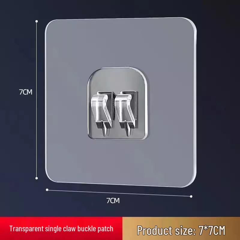 Průhledný samolepicí dvojitý háček bez vrtání pro montáž na zeď