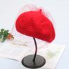 Autumn And Winter Woolen Bud Hat British Retro Painter Hat Elegant And Noble Mesh Beret Women'S Tide