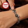 Bracciale in argento 925, stile donna, design a rosa e foglia, perfetto per compleanni, San Valentino, feste e altre occasioni
