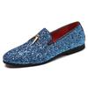 Luxury Men Party Smoking Shoes Slip On Moccasins Plus Size 38-48 Glitters Bling Stylish Flats Shoes Man Nightclub Shoes
