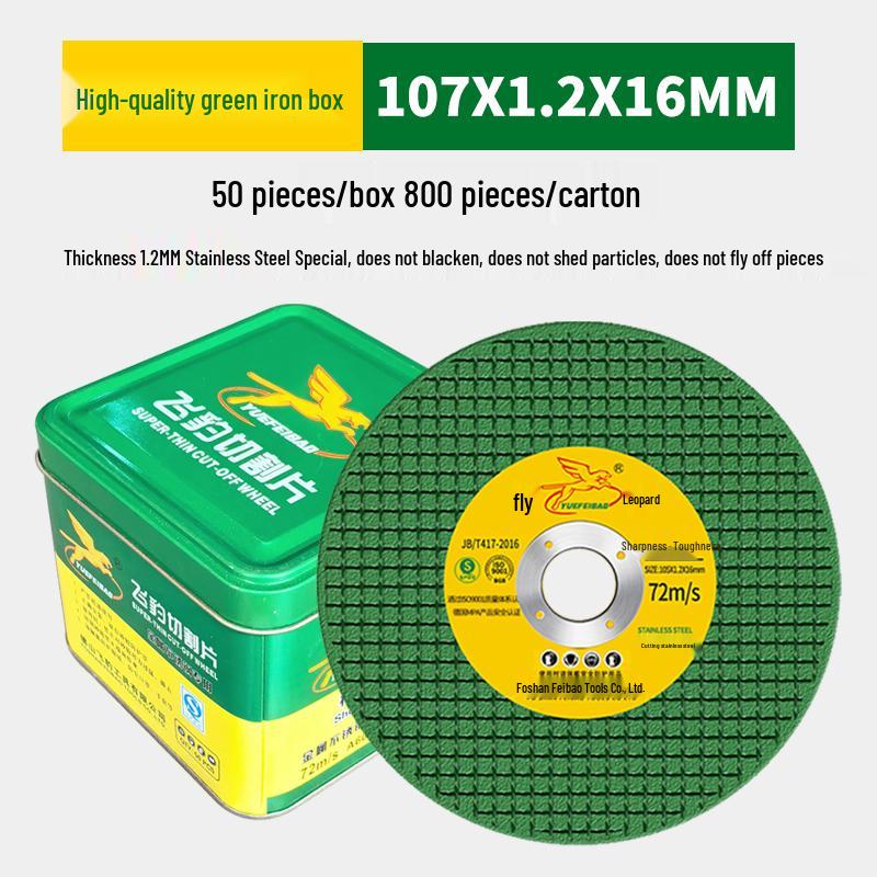 Flying Leopard 100mm Stainless Steel Cutting Disc - 0.8mm Thick Angle Grinder Blade for Metal & Iron