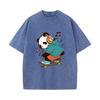 XH+90 MINISO 2026 Summer Vintage Wash Printed Pure Cotton Shoulder Style Men's and Women's Round Neck Short Sleeved Couple T-shirt