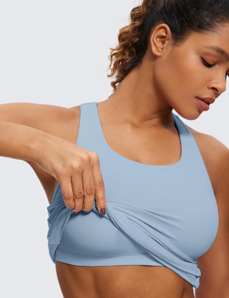 CRZ YOGA Tank Yoga Cupped Stretch Fitness Bra Butterluxe Cambric Size S Women's Top, Sportswear, Wear, Racerback, Quick-Drying, Breathable, Top, Blue,