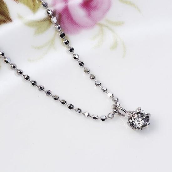 Platinum 900 Diamond Solitaire Petite Pendant Necklace [KASHIMA] 0.1ct