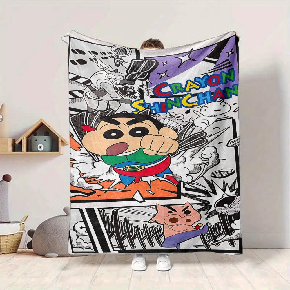 1pc Crayon Shin chan Blanket Lightweight Flannel Blanket Throw Blanket For Sofa, Bed, Travel, Camping, Livingroom, Office, Couch