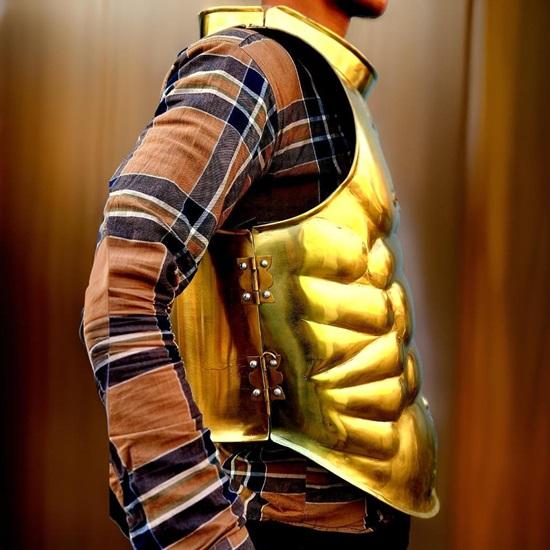 Złota średniowieczna kurtka małży do cosplayu, odgrywania ról i walki najlepszy prezent na Halloween