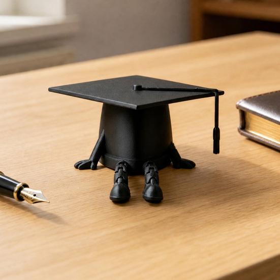 Figure Mini Cappelli di Laurea, Mini Cappello di Laurea 3D 'Congrats Graduation' con Articolazioni Mobili per Decorazione Tavola Festa di Laurea Vassoio a Gradini