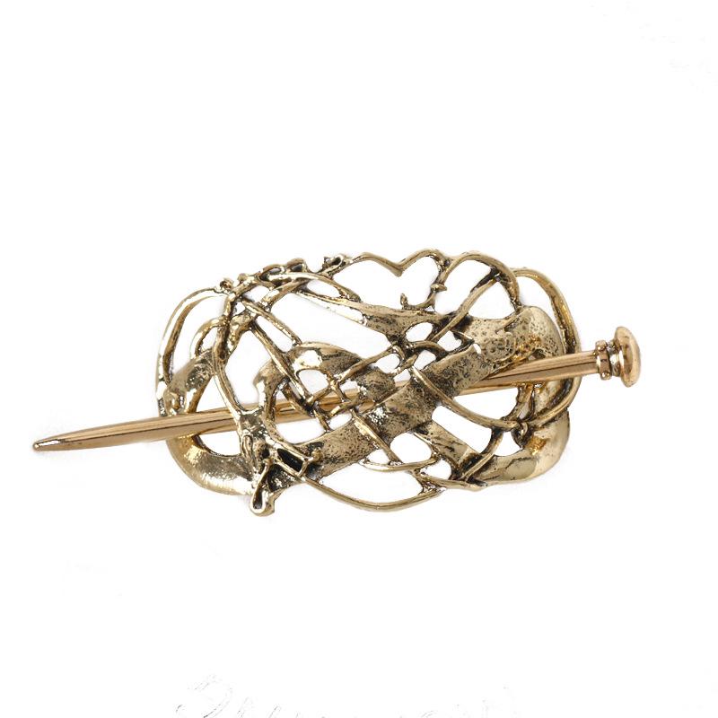 European & American Retro Celtic Knot Hairpin - Metal Crown Updo Clip