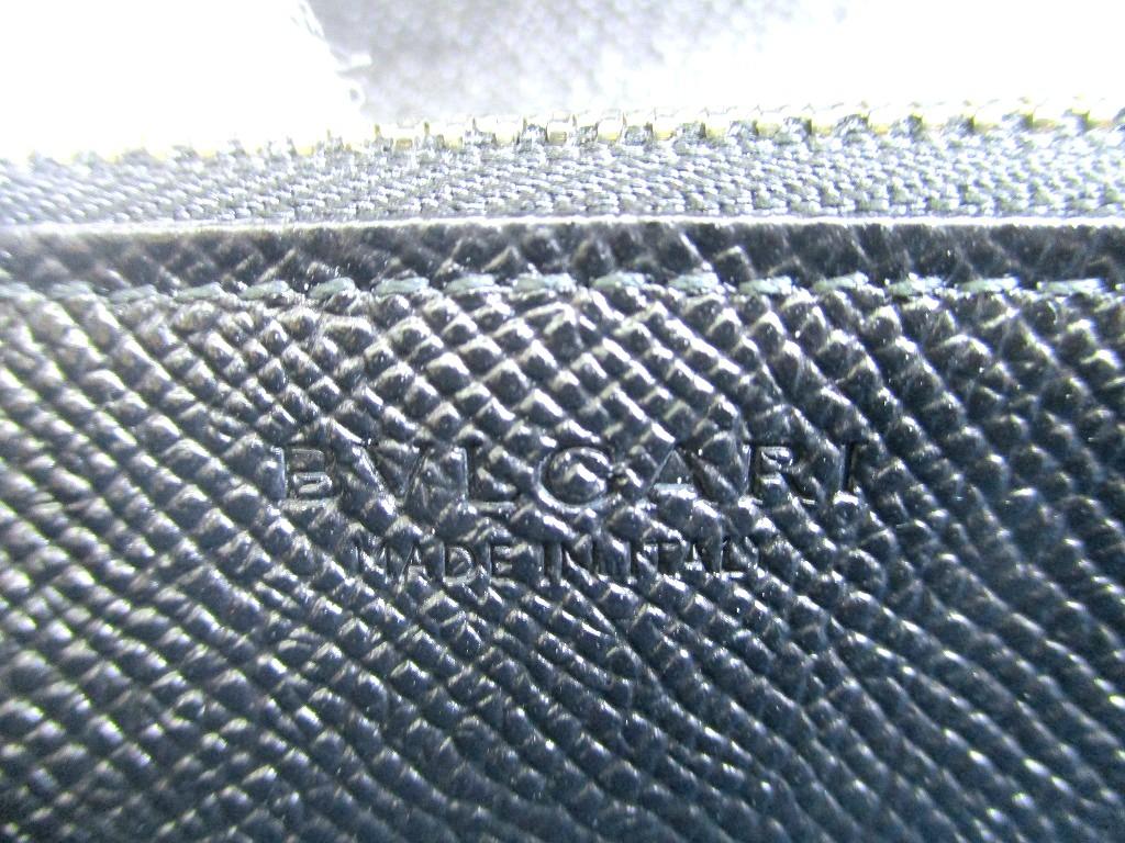 Authentic BVLGARI Black Leather Logo Clip Bifold Long Wallet #a842  Refurbished