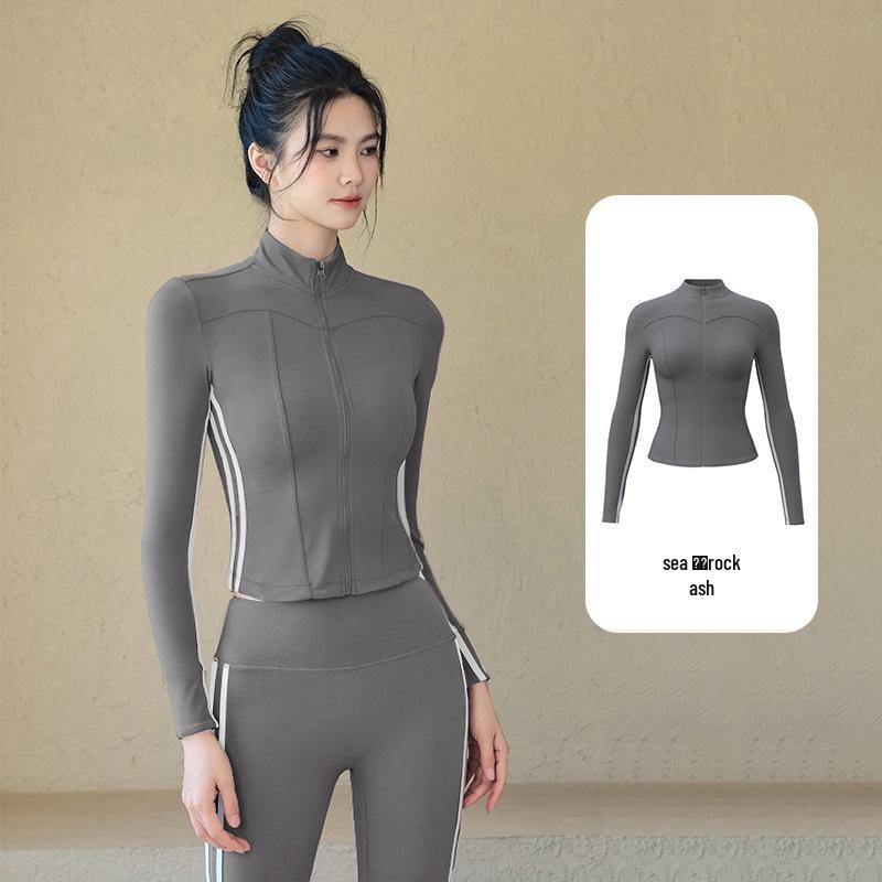 Flared Women's Yoga Pants and Sports Bra Set - Slimming, Striped, Tight-Fit for Running & Exercise