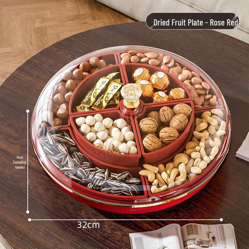 Lux Crystal Dried Fruit & Snack Tray with Sealed Compartments