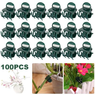 100pcs Jardim Planta Clipes Plástico Suporte Orquídea Haste Clipe para Videira Vegetais Flor Amarrado Pacote Ramo Grampo Jardim Ferramenta