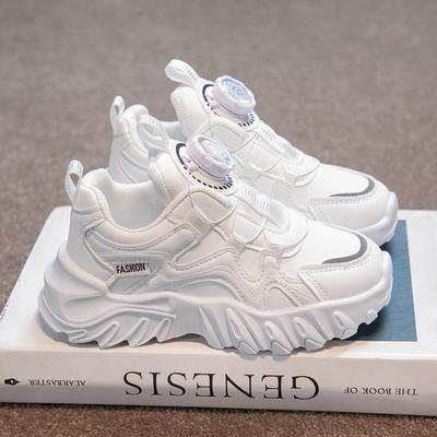 26-37 Scarpe sportive e per il tempo libero per bambini, minimaliste e alla moda, scarpe da studente, scarpe bianche, scarpe da corsa