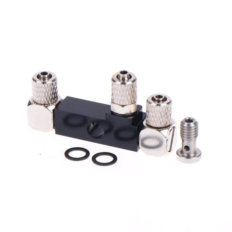 3 Channel Cnc Metal Connector For Hydraulic Cylinder Of 1/12 Rc Excavator Bulldozer Car Parts Accessories