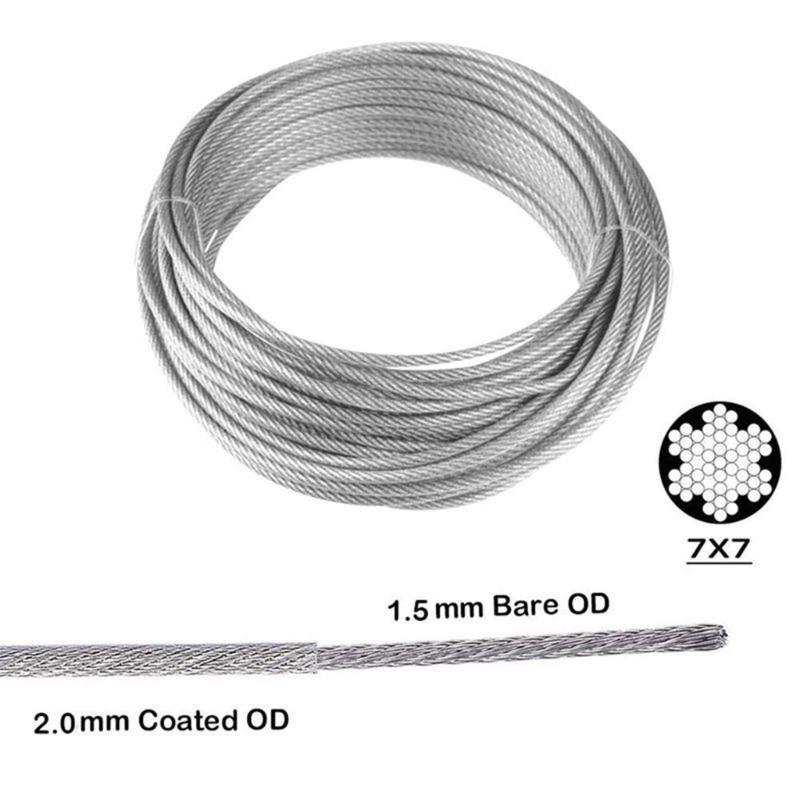 1Set 5m Wire Rope Cable with Hooks Kit DIY Tool Accessory Household for Plant Curtain Outdoor Chandeliers Tool