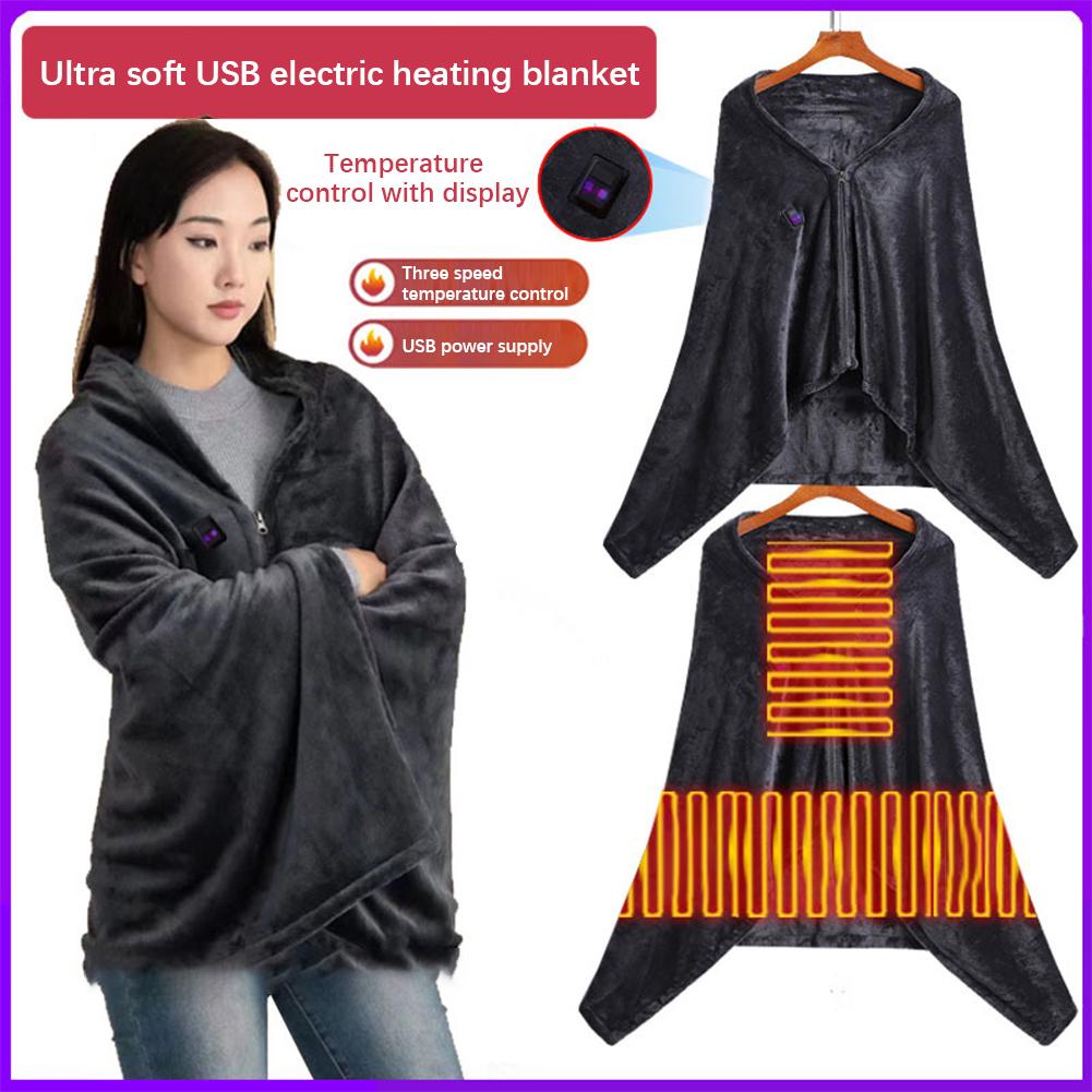 Hot Winter USB Electric Heated Blanket Heating Levels Fleece Heated Blanket Flannel Blanket Quickly Heated Cape Pad Warmth